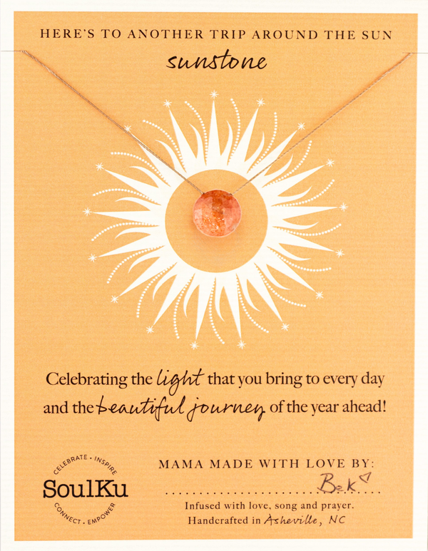 SoulKu - Limited Edition Sunstone Drop Necklace for Happy Birthday