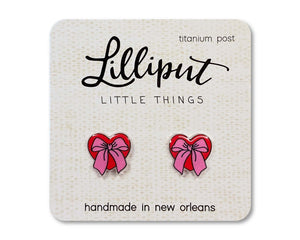 Lilliput Little Things - Valentine Bow Heart Earrings // Valentines Day