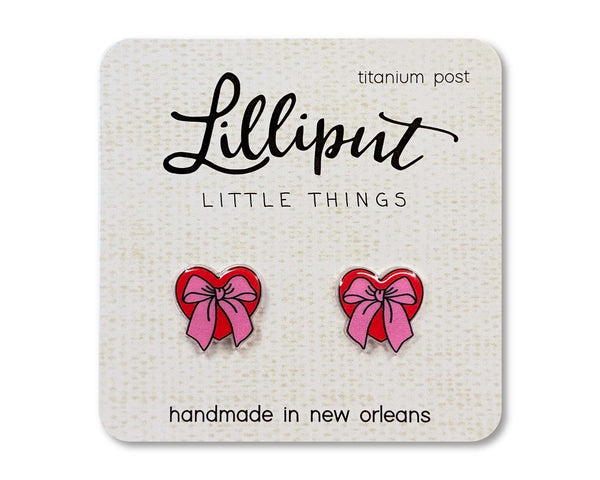 Lilliput Little Things - Valentine Bow Heart Earrings // Valentines Day