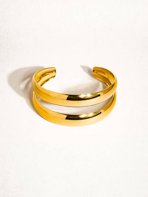 Ronan Gold Non-Tarnish Layered Round Bangle
