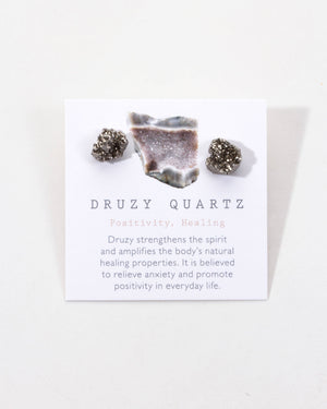 Silver Stardust Druzy Studs