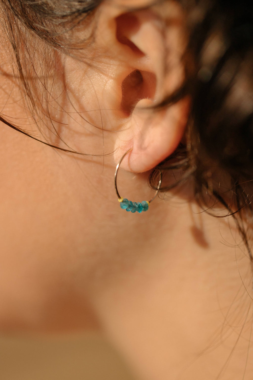 Anything is Possible Gold-Filled Hoop Earrings - Apatite