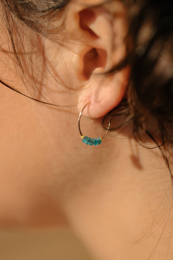 Anything is Possible Gold-Filled Hoop Earrings - Apatite