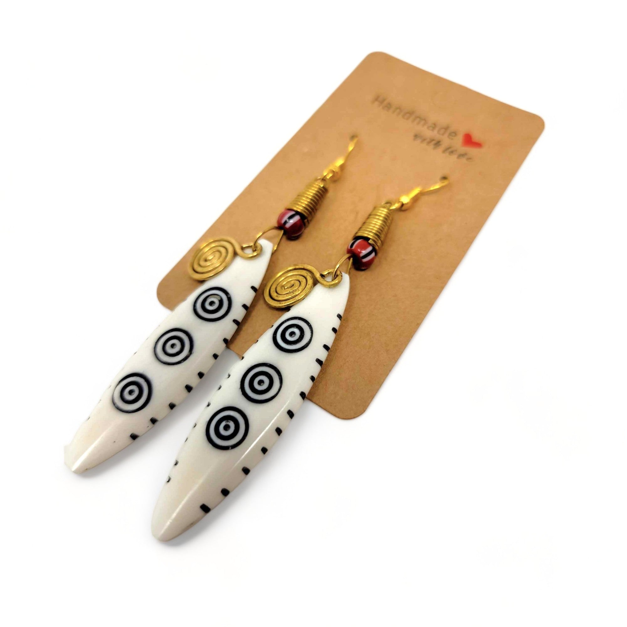 Anchor Earrings| Dangling | Recycled Cow Borne Earrings .