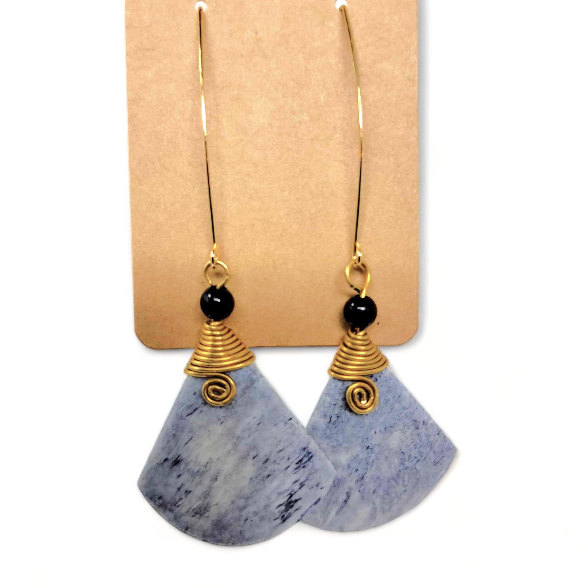 Tribal Wire Fancy Bone Earrings