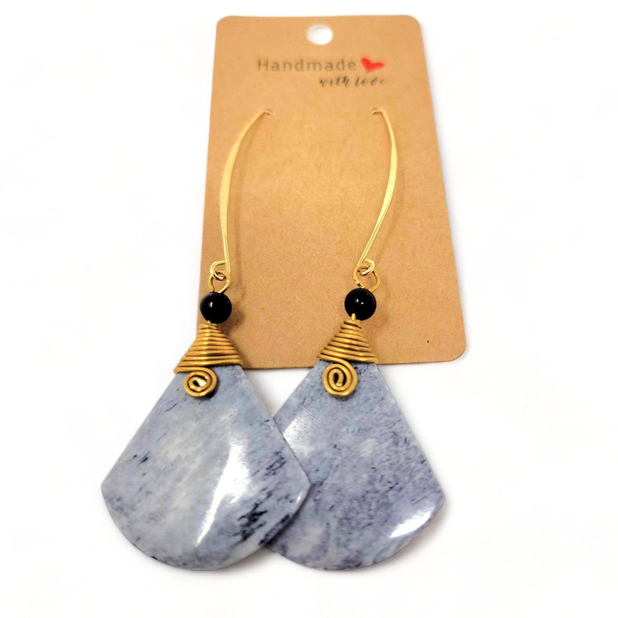 Tribal Wire Fancy Bone Earrings