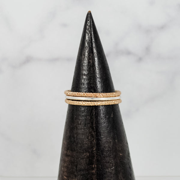 Sparkle Stacking Ring Set - mixed metals