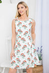Mushroom Print Skater Dress