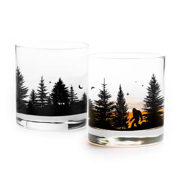 Black Lantern - Bigfoot in the Forest Whiskey Glasses