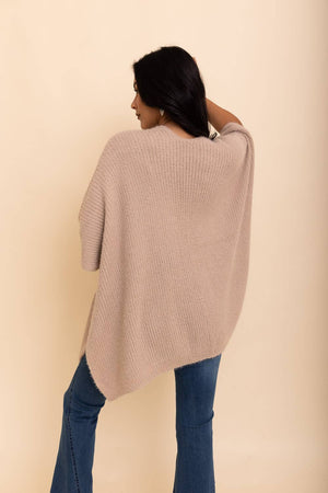 Chic Boucle Cardigan Poncho