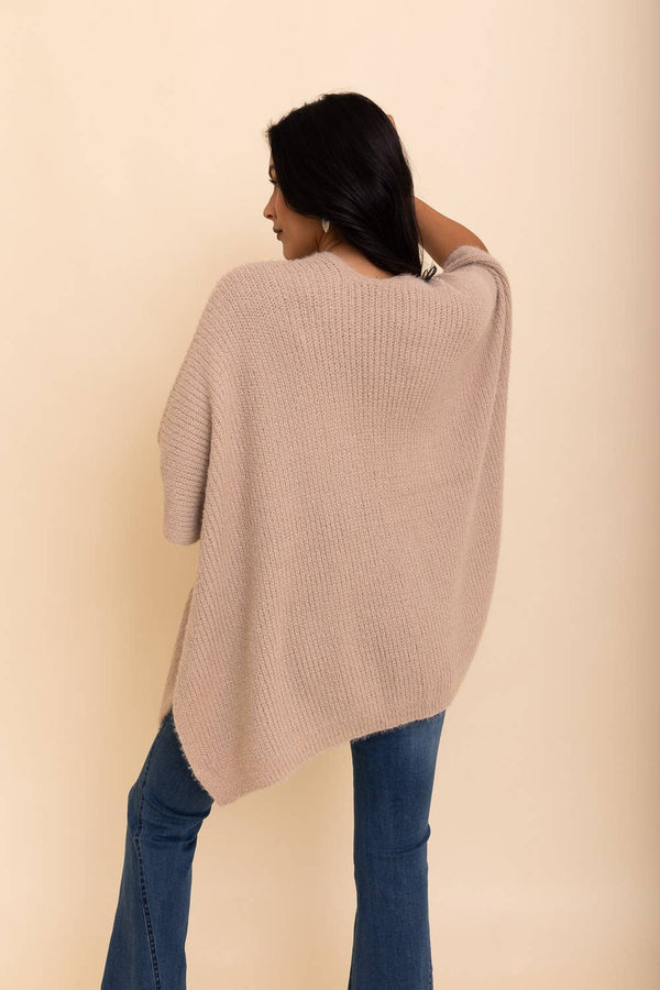Chic Boucle Cardigan Poncho