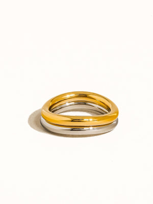 Andrée Non-Tarnish Double Two Tone Ring