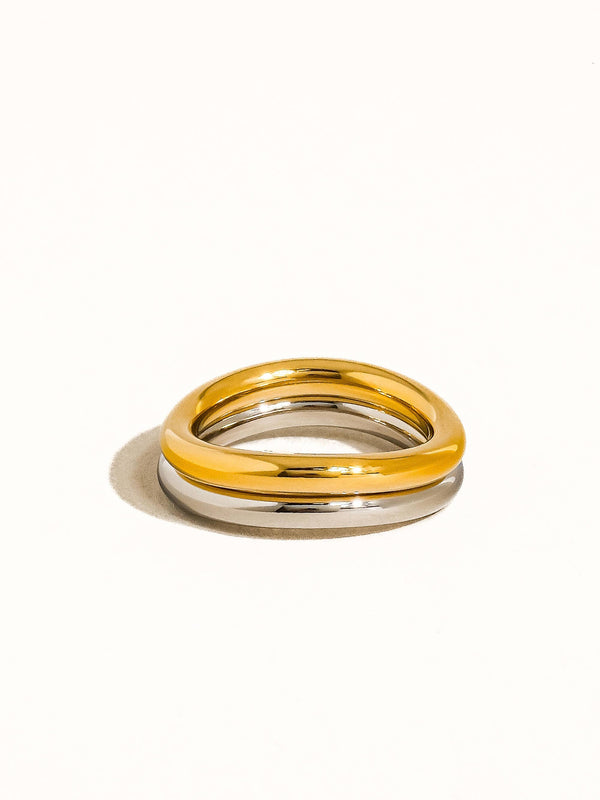 Andrée Non-Tarnish Double Two Tone Ring