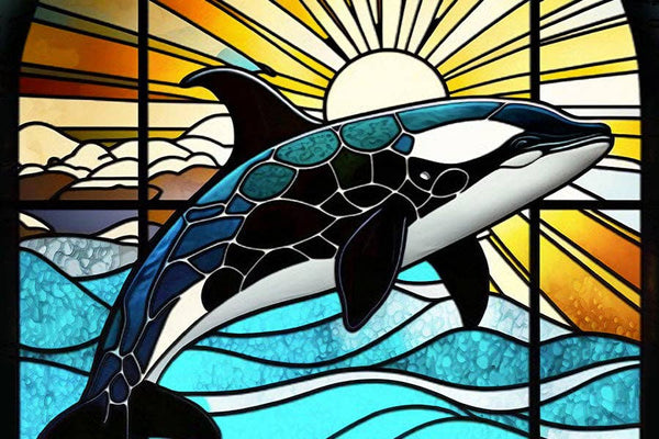 Micro Puzzles - Stained Glass Orca - Marine Life