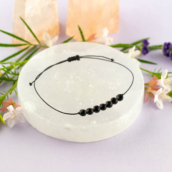 SoulKu - Black Onyx Hummingbird Adjustable Bracelet for Stress Relief
