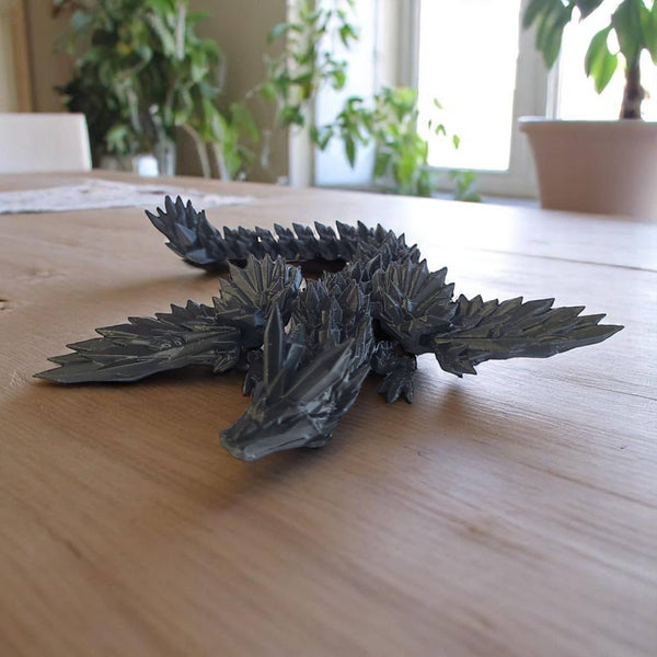 PowerTRC 3D Print - 3D Printed Articulated Crystal Dragon with Wings (Large)