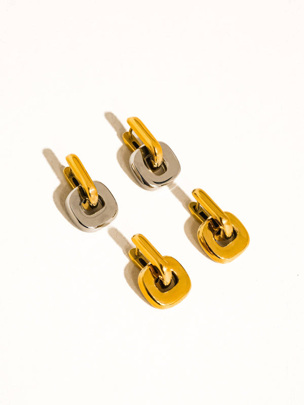 Arliss Gold Non-Tarnish Link Drop Earrings