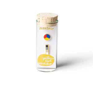 Yellow Owl Workshop - Color Wheel & Grayscale Earrings | Mismatched Gold Studs