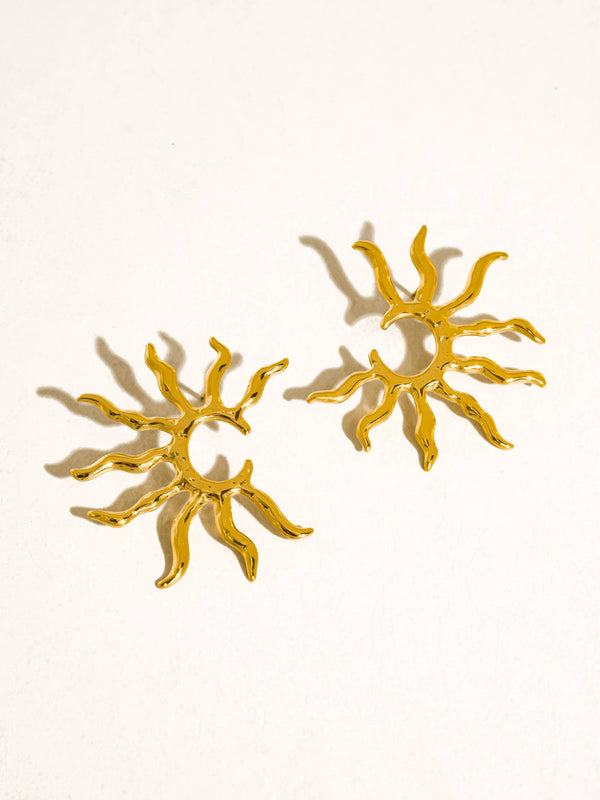 Vionne Non -Tarnish Sunburst Statement Earrings