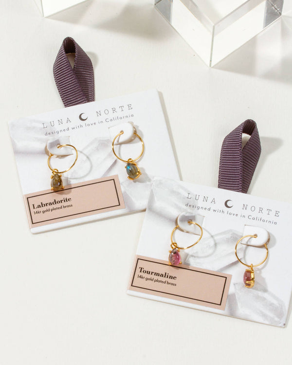 Labradorite Airy Hoop Earrings