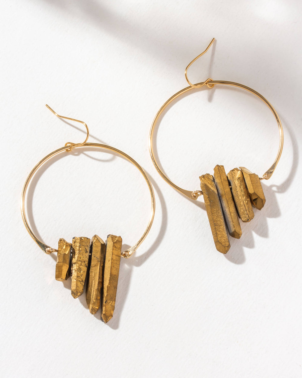 Gold Metallic Quartz Super Nova Earrings