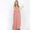 42POPS - ,.. V-NECK CAMI MAXI DRESS /w adjustable strap: M / LTGREEN