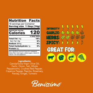 Benissimo / Hongar Farms / Lesley Elizabeth - Benissimo Spice it Up! Oil – 8.12 fl oz Marasca