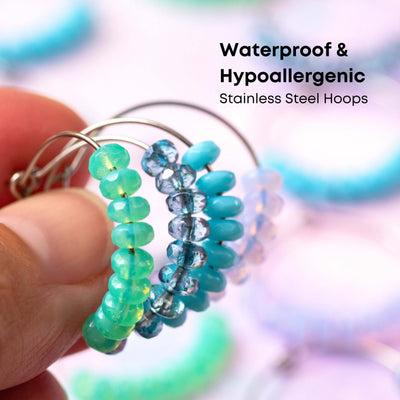 Dazzle Czech Glass Stainless Steel Hoops