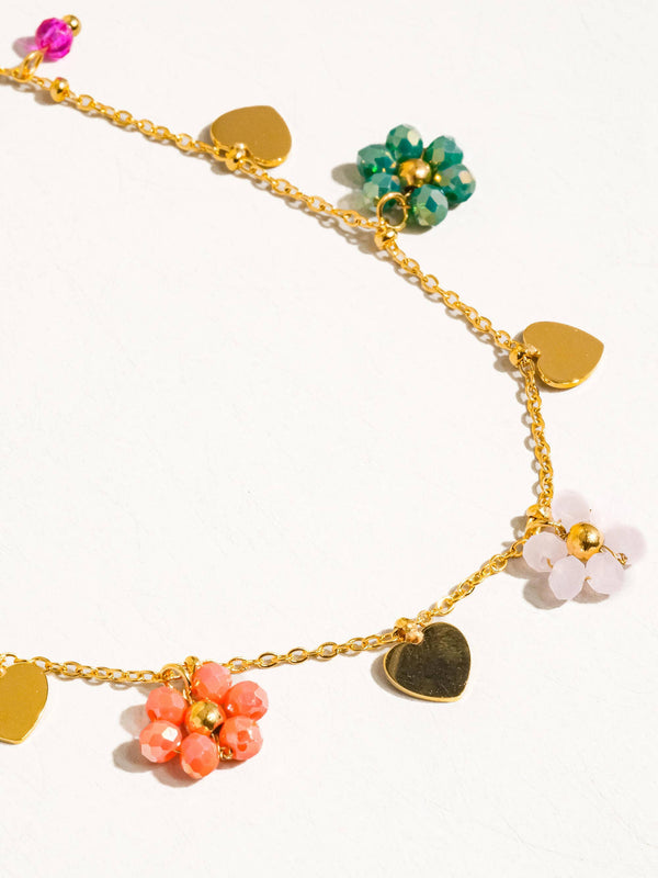 Melvin Non-Tarnish Flower & Hearts Necklace