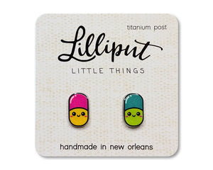 Lilliput Little Things - Happy Pill Earrings // Quirky Earrings