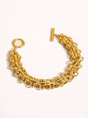 Donni 18K Gold Non-Tarnish Bold Weave Bracelet