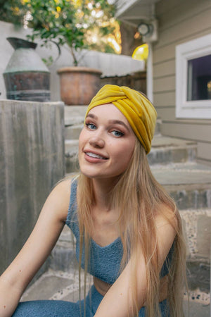 Black Soft Twisted Velvet Headband
