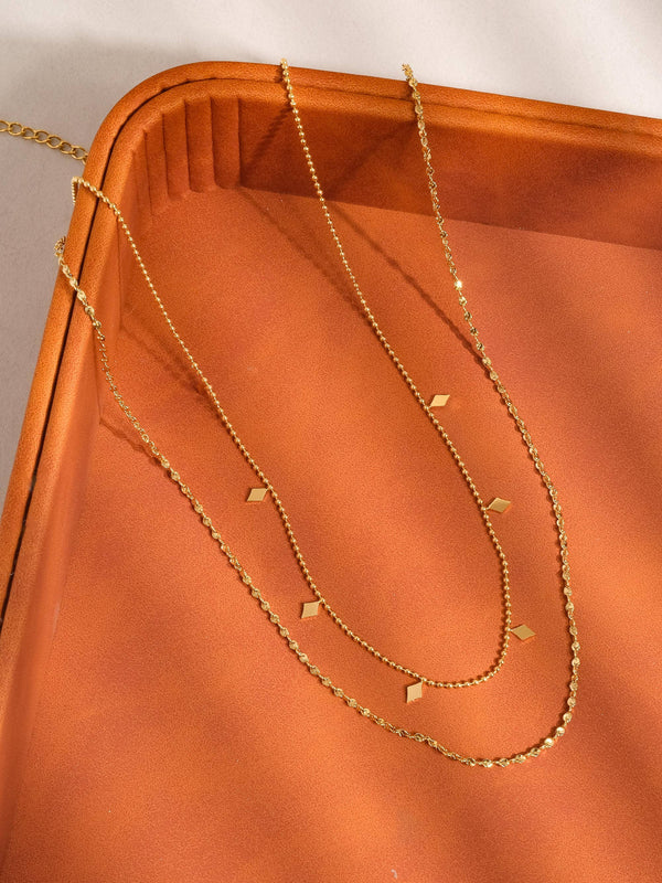 Arômes Non-Tarnish Layered Tassel Necklace