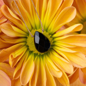 Black Onyx Gemstone Necklace - Gift Women - Stress Relief
