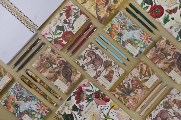 BV by Bruno Visconti - Horizontal Vegan Leather Weekly Planner - Peonies