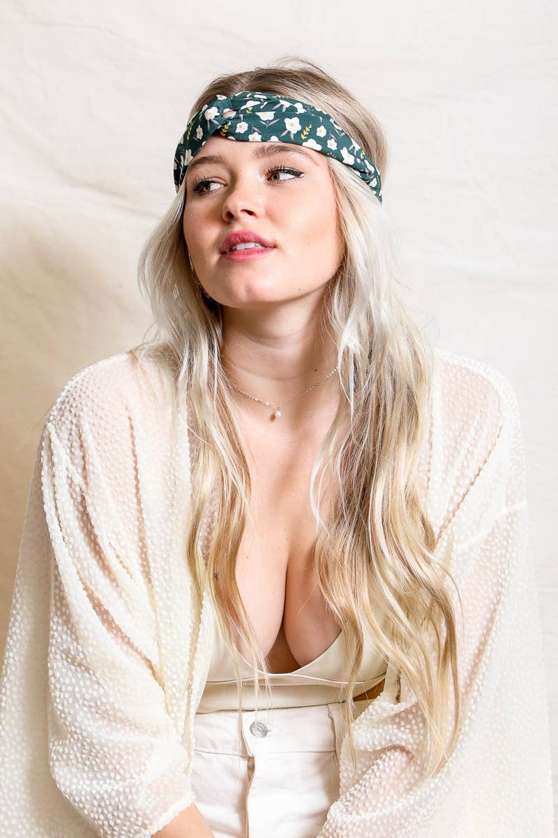 Blossom Print Twist Headwrap