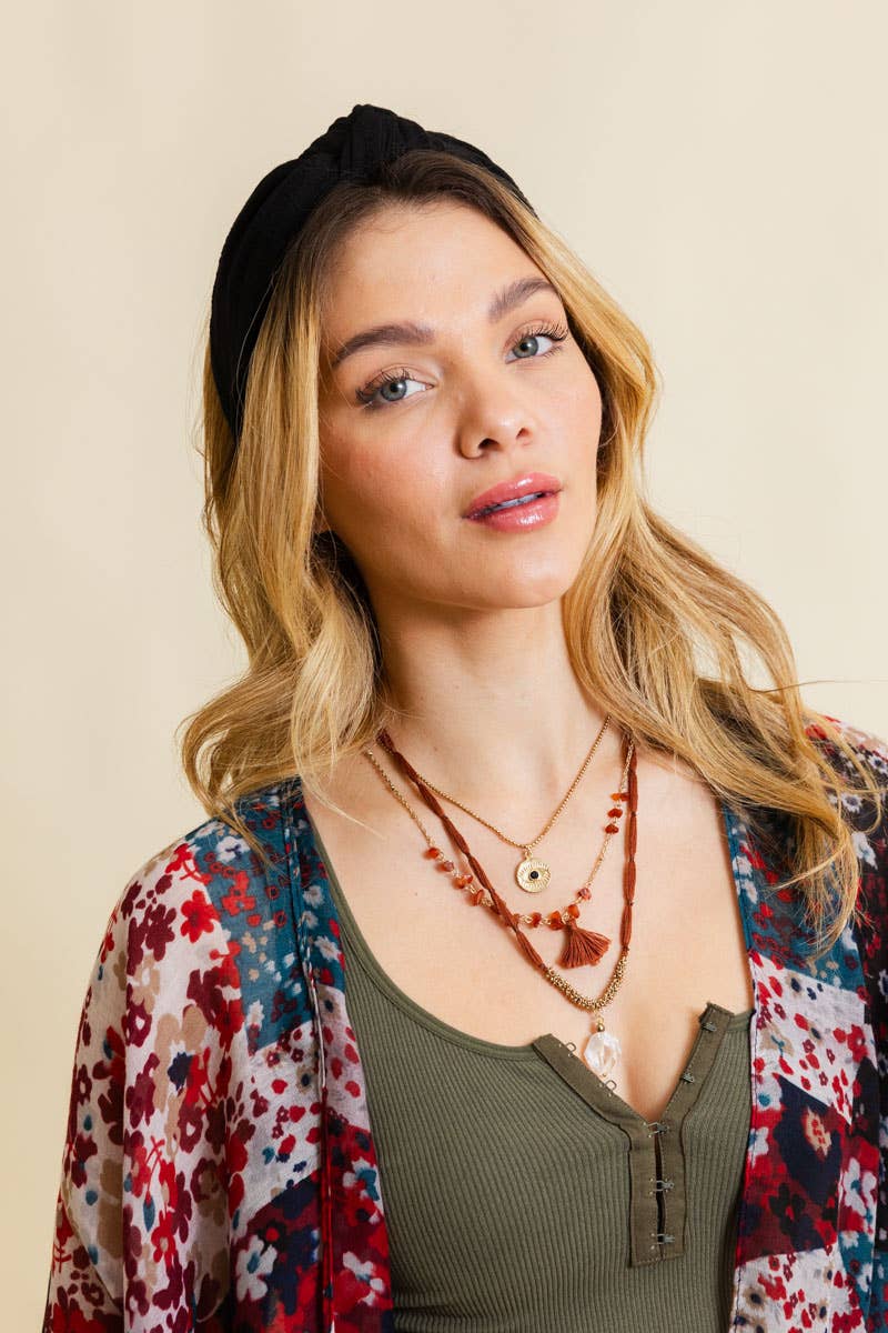 Stripe Topknot Headband