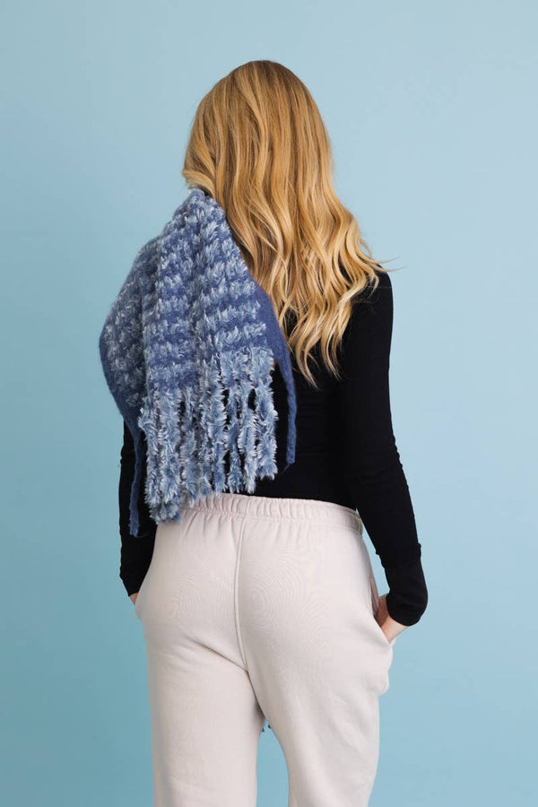Black Ultra Soft Tassel Scarf