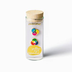 Yellow Owl Workshop - RGB & CMYK Earrings | Artist Mismatched Gold Studs