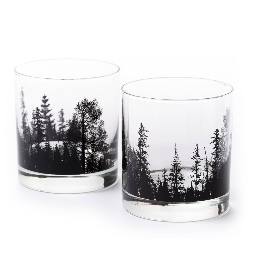 Forest Landscape Whiskey Glass