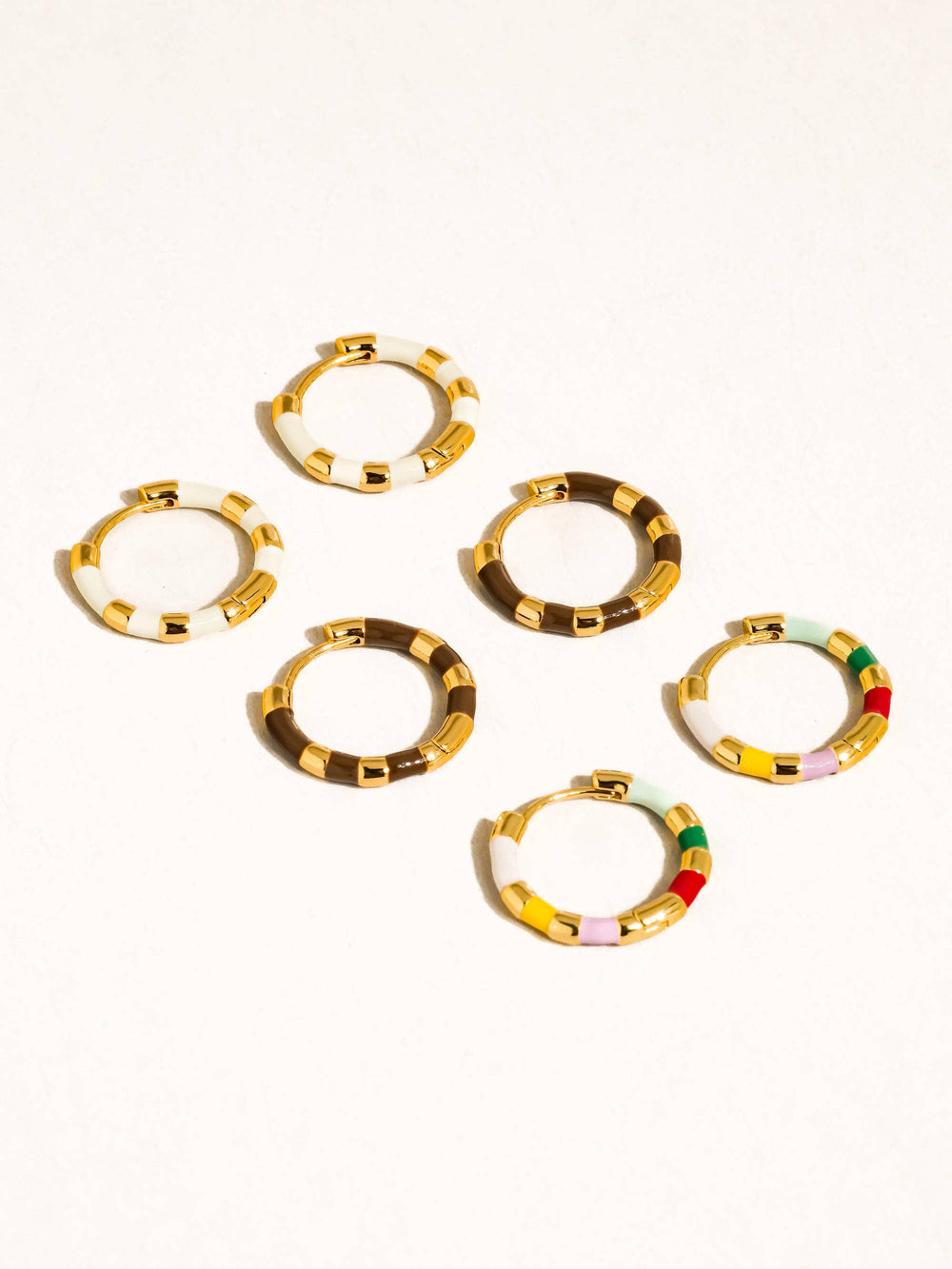 Avielle 18K Gold Vintage Enamel Hoop Earring