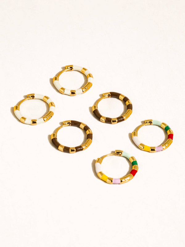 Flânerie by MAIQ - Avielle 18K Gold Vintage Enamel Hoop Earring