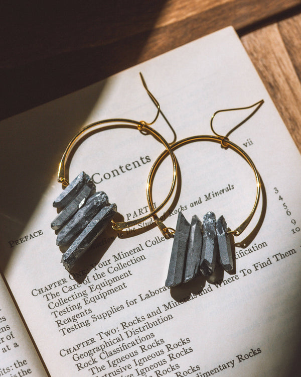 Silver Metallic Quartz Super Nova Earrings