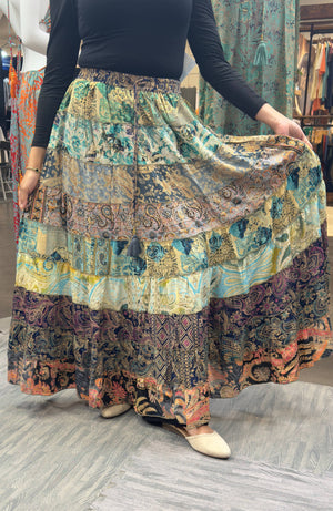 Foutaz LLC - Patchwork, Boho Skirt - Case of Mixed color