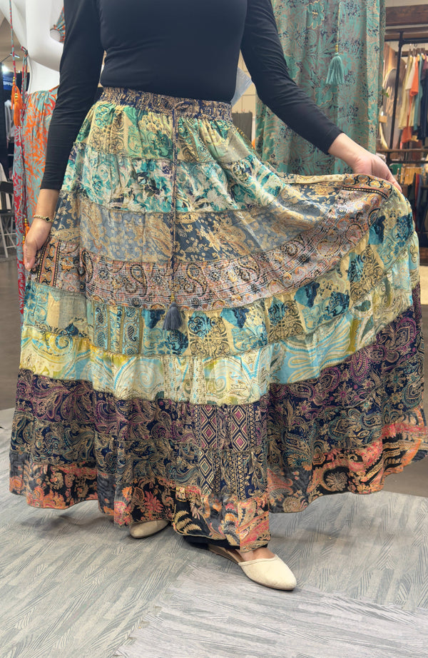 Foutaz LLC - Patchwork, Boho Skirt - Case of Mixed color