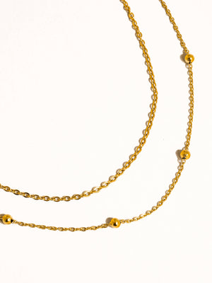 Flânerie by MAIQ - Pennie 18K Gold Non-Tarnish Layered Chain Anklets