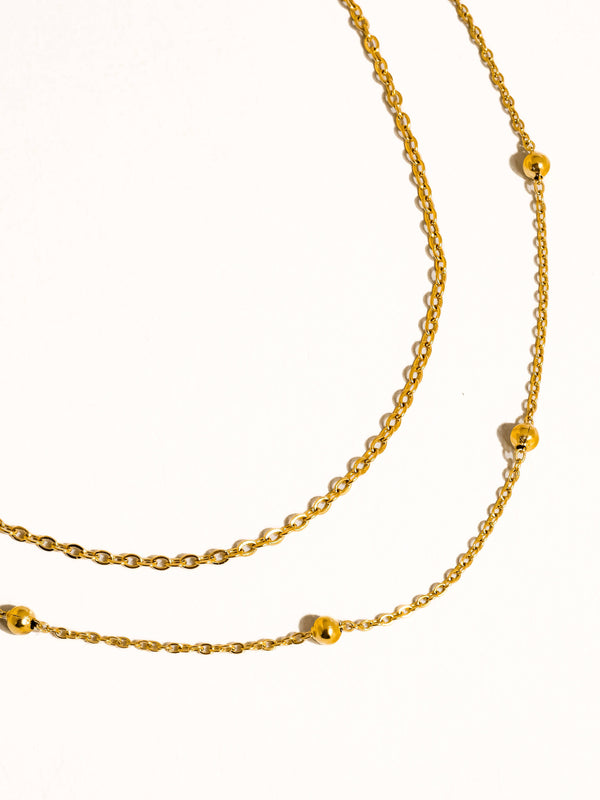 Flânerie by MAIQ - Pennie 18K Gold Non-Tarnish Layered Chain Anklets