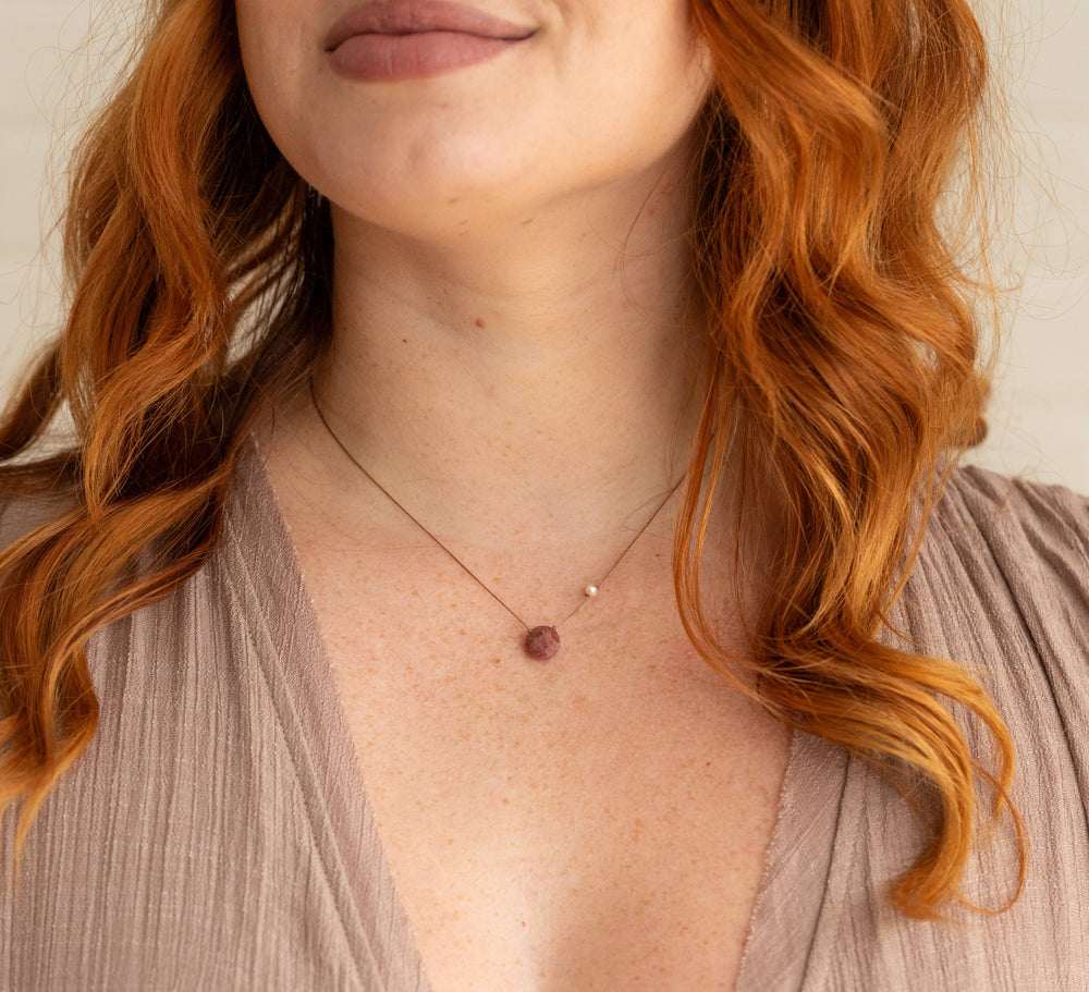 You Are Loved Pearl & Rhodonite Necklace