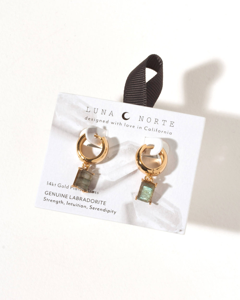 The Classic Form Labradorite Huggie Hoops