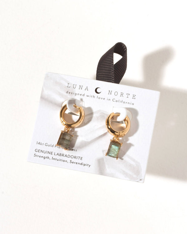 Luna Norte - The Classic Form Labradorite Huggie Hoops